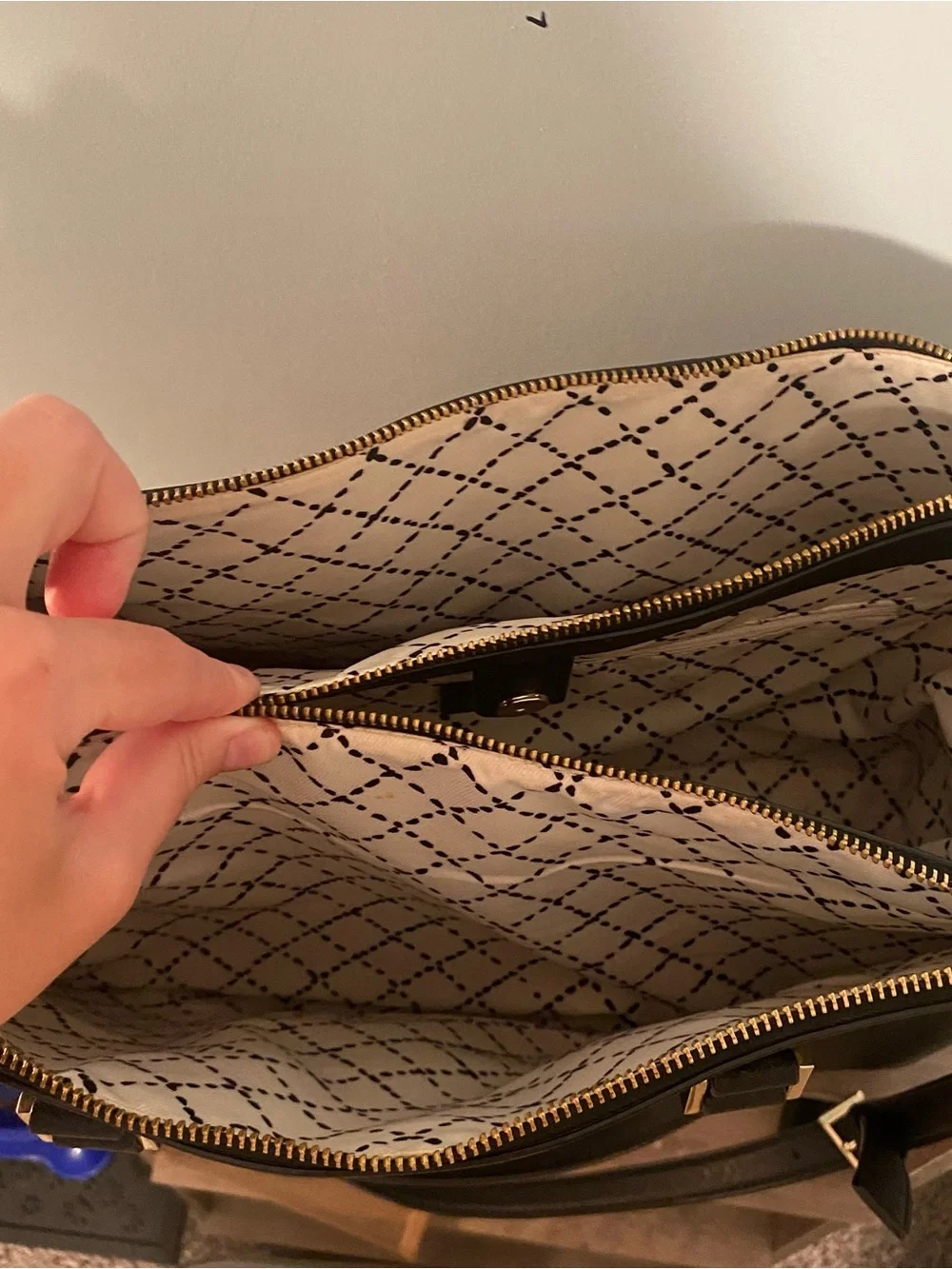 kate spade Black Leather Tote with Gold Hardware